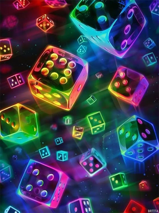 BRTITA Colorful Dice Diamond Painting Kits for Adults, Sports 5D DIY Diamond Art Kits Full Drill Diamond for Gift Wall Decor Gem Arts 12x16in / 30x40cm