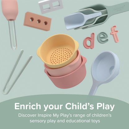 Inspire My Play Blue Sensory Bin Accessories Start Kit - Sensory Bin Toys - Messy Play Tools