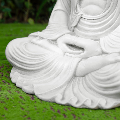 Glitzhome 22.75-inch Zen Meditation Buddha Garden Statue, Black Large Indoor and Outdoor Sculpture, Hand-Finished MGO & Fiberglass Decor for Home Patio Yard