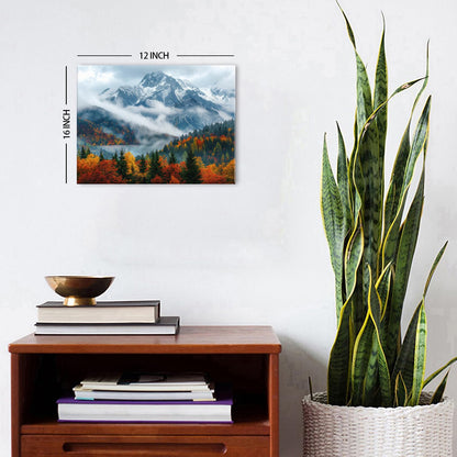 Fall Mountain Canvas Wall Art for Living Room Nature Forest Landscape Wall Decor Autumn Red Trees Scenic Poster Smoky Mountains Prints Pictures Modern Artwork Bedroom Bathroom Home Decoration 12x16"