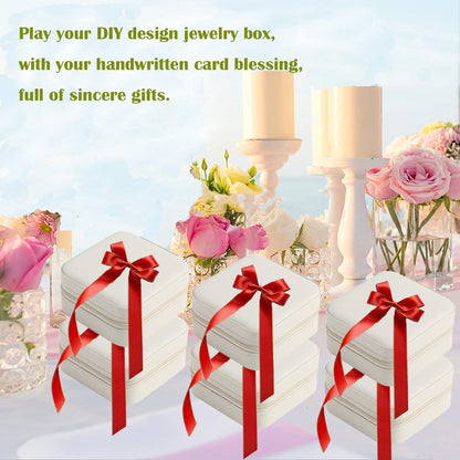 CIPIDI Travel Jewelry Case Bridesmaid Gifts Box,6 Pack Small Jewelry Box Mini Jewelry Organizer,PU Leather Portable Earring Storage Box for Women Girls Bridesmaid Proposal Gifts