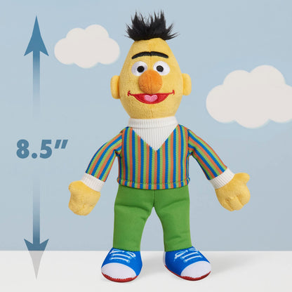 Sesame Street Friends Bert and Ernie 8-inch 2-piece Sustainable Plush Stuffed Animals Set, Kids Toys for Ages 18 Month by Just Play