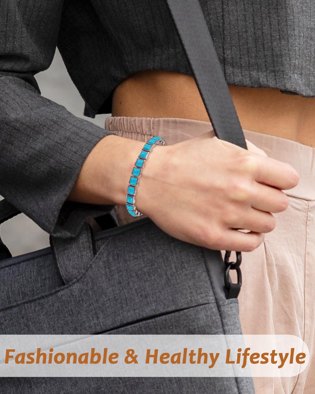 MagVIVACE Pure Copper Bracelet for Women, Magnetic Bracelets with 3500 Gauss Magnet (A)