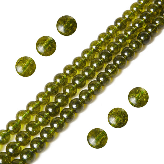 100pcs 8mm Peridot Beads Natural Gemstone Beads Round Loose Beads for Jewelry Making