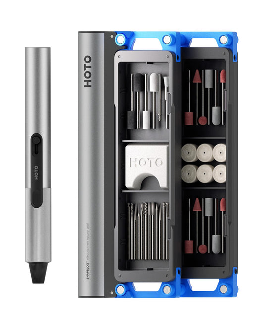 HOTO SNAPBLOQ™ R-A04 Mini Cordless Rotary Tool Kit, Coreless Motor, 22000 RPM Variable Speed, Powerful Engraving Pen, 38 Accessories for 3D Printer Sanding, Polishing, Drilling, Carving DIY Crafts
