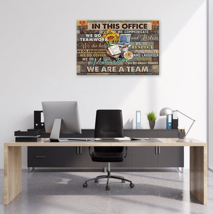 Yaasmolaa Inspirational Wall Art Canvas Print, Motivational Quotes, Modern Office, Sunflower, Teamwork, 16x12in