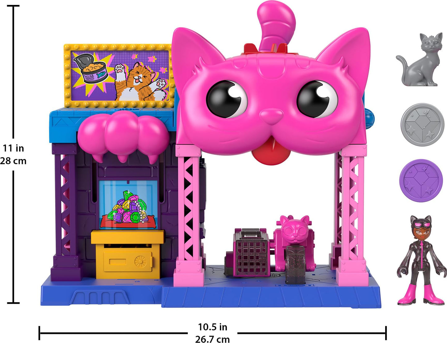 Fisher-Price Imaginext DC Super Friends Toy Catwoman Playhouse Playset with Figure & Accessories for Pretend Play Kids Ages 3+ Years