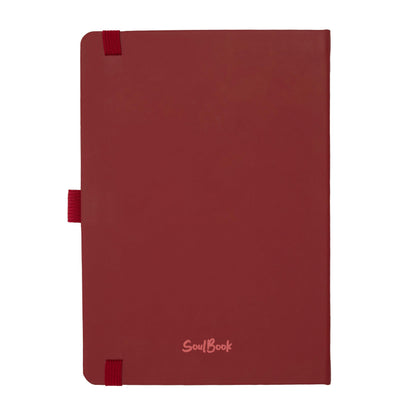Soulbook - Notebook Hardcover Medium A5, 176 Dotted Pages Journal with Pen Loop, Red