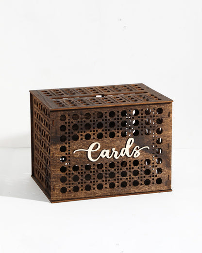 Xhqsulsclac Wedding Card Box with Lid, Wood Gift Card Box for Wedding Reception, Rustic Envelope Money Box for Wedding Party Birthday Bridal Shower Baby Shower Graduation Decorations (12x9x8.8 in)