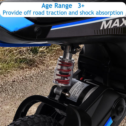 GarveeLife 24V Electric Dirt Bike for Kids 8-14, Motorcycle With Authentic Motocross Geometry, Rear-Wheel Drive, High-Torque Motor, Blue