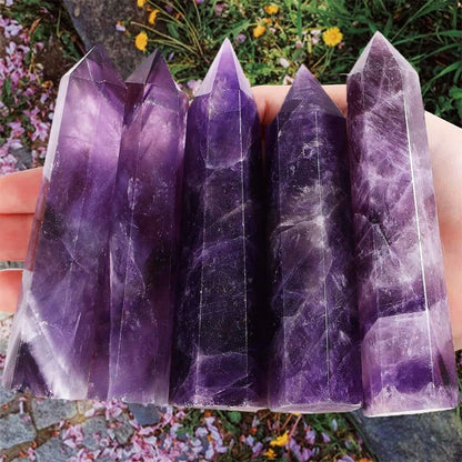Amethyst Crystal Point Wand 5.9 Inch Natural Healing Crystal Wand for Reiki Chakra Balancing Meditation & Spiritual Energy Therapy(5.9inch Wand Amethyst)