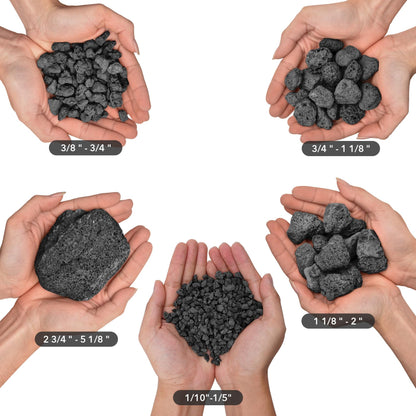 Skyflame 3/8" to 3/4" Natural Stones Lava Rock Granules for Gas Fire Pit | Fireplace | Gas Log Set | Garden Landscaping Decoration | Cultivation of Potted Plants | Indoor Outdoor Use, 5-lb Bag