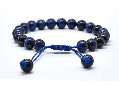 Amazing Gemstone Blue Tiger Eye Star Bracelet for Women Men's Gifts - Protection Healing Crystal Bracelet - 8mm Gemstone Beaded Adjustable Bracelet Pulseras Para Hombres Mujer Stocking Stuffers