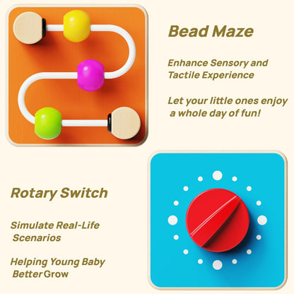 Itainq Busy Board for 1 Year Old, Montessori Toys for Toddler 1-3, Boys Girls Birthday Gifts