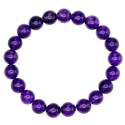 Amazing Gemstone Crystal Bracelet for Women Men's Gifts - Protection Healing Crystal Bracelet - 8mm Gemstone Beaded Stretchable Bracelet Pulseras Para Hombres Mujer Stocking Stuffers Mothers Day Gift (Amethyst)
