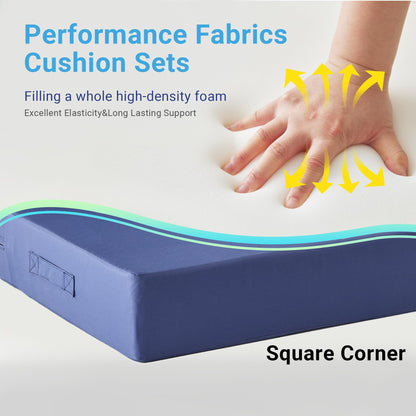 IPYNBAP Outdoor Cushions for Patio Furniture,Outdoor Seat Cushion Set 24 x 24 x 5.75 Inch,Waterproof & Fade Resistant Outdoor Chair Cushions,Deep Patio Chair Cushion with Removable Cover,Navy Blue