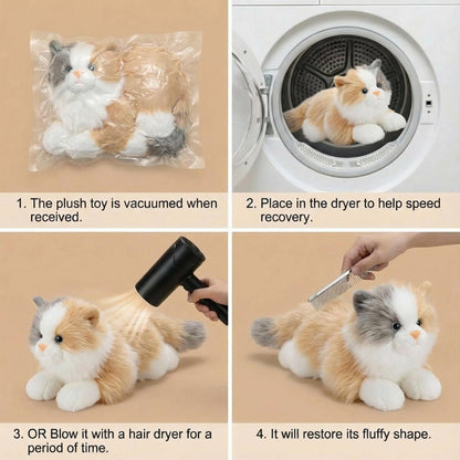 HyDren 5 Pcs Realistic Ragdoll Cat Stuffed Animal, 17.75 Inches Large Ragdoll Cat Mommy Plush with 4 Cute Babies Soft Plush Kittens Set for Girls Boys Birthday Party Favors (Grey,White,Brown)