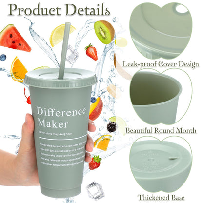 Marspark 10 Sets Difference Maker Gifts for Women Men, Employee Appreciation Gifts Bulk Inspirational Thank You Cup Motivational Notebooks with Pen for Team Teacher Coworker Office (Retro Color)