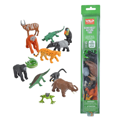 Wild Republic Rainforest Nature Tube, Toy Figures, Kids Gifts, Educational Toys for Kids, 12 Piece Set