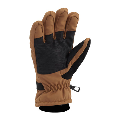Carhartt Men's Waterproof Insulated Knit Cuff Glove, Brown Black, Medium