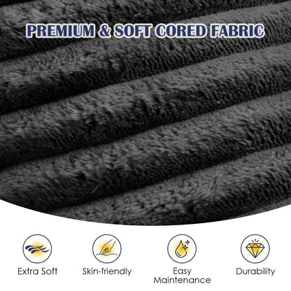 SHOUREN Stuffed Round Pouf Ottoman,Corduroy Foot Rest with Shredded Foam Filling, Lightweight and Fluffy Pouf Storage Ottoman for Living Room,Floor Poufs for Couch,20"x15", Dark Grey