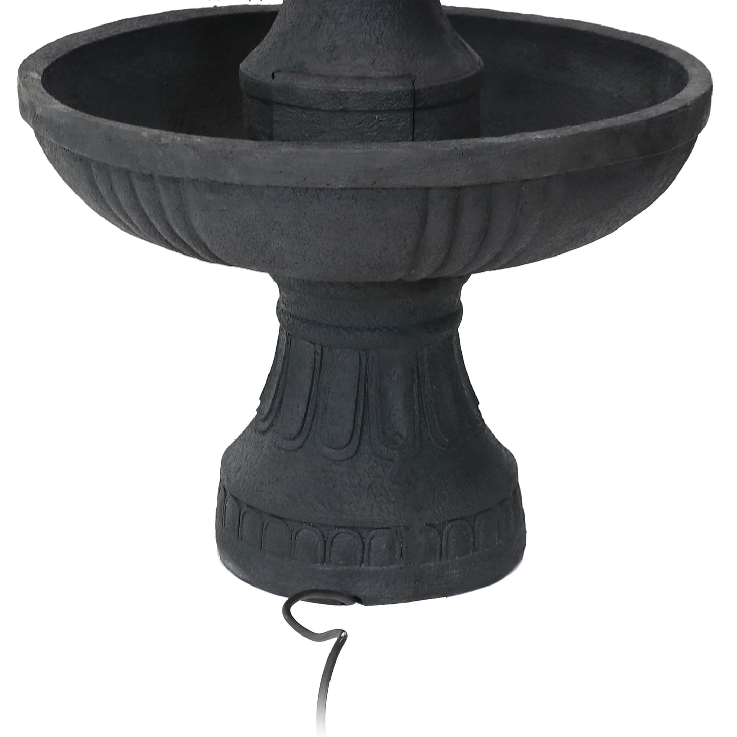 Sunnydaze Flower Blossom 43" Tiered Outdoor Water Fountain - 3-Tiered Outdoor Fountain for Garden, Patio, or Backyard - Black Finish