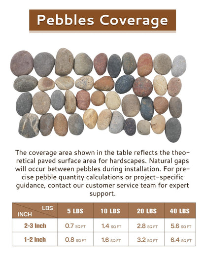 FAHAXIKI Natural River Rocks-40 lbs of Pebbles and River Stones,1-2 Inch Plant Rocks for Landscaping,Garden Paving,Crafting,Walkways,and Outdoor Decorative Stone,Mexican Beach River Rocks