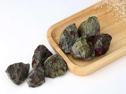 LAIDANLA 2" Dragon Blood Natural Rough Stones Crystal Large Raw Crystals Bulk Healing Cuarzo Gemstones for Reiki Healing Tumbling Fountain Rocks Wire Wrapping Decoration 4PCS 0.5lb