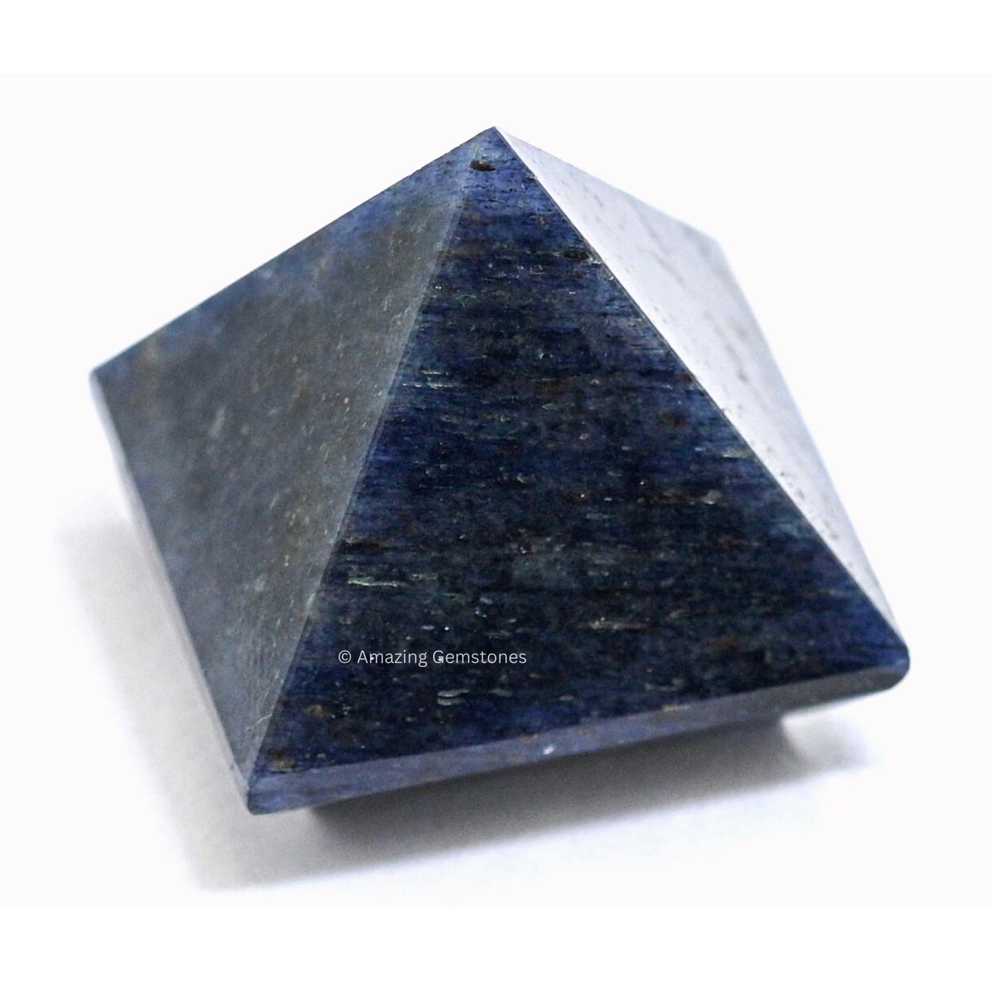 Amazing Gemstone Blue Aventurine Crystal Pyramid with 9 Pyramid Plate Bottom - 1" Mini Pyramid Figurine of Natural Stone Pyramid for Meditation, Reiki, Chakra Balancing Vastu Pooja and Crystal Grids