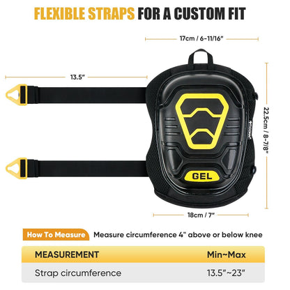 TICONN Gel Knee Pads for Work, Professional Heavy Duty Work Knee Pads for Men with Soft Foam and Gel Cushion for Men Construction, Garden, Flooring (Black/Yellow)