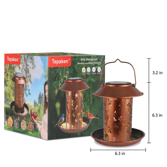 Bird Feeders for Outdoors Dragonfly Solar Lanterns Outdoor Waterproof Garden Decor Birthdays for Women Mom Grandma Metal Solar Decoration Outside LED Lanterns for Yard, Patio