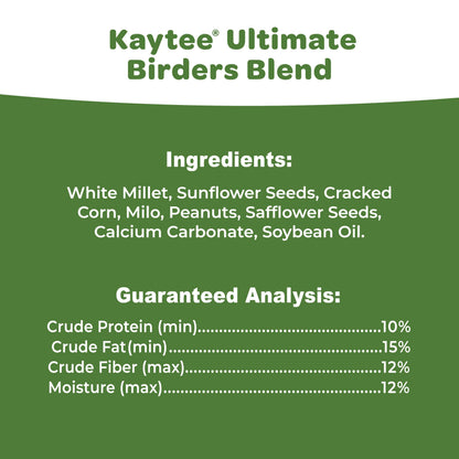 Kaytee Ultimate Birder's Blend Food, Wild Bird Seed For Grosbeaks, Cardinals, Nuthatches, Woodpeckers & More Outside Feeders, 10 Pound