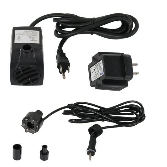 Sunnydaze 200 GPH Submersible Water Pump – 12W, 12V Small Fountain Pump with Adjustable Flow, White LED Light & Transformer for Outdoor Fountains, Bird Baths, Aquariums