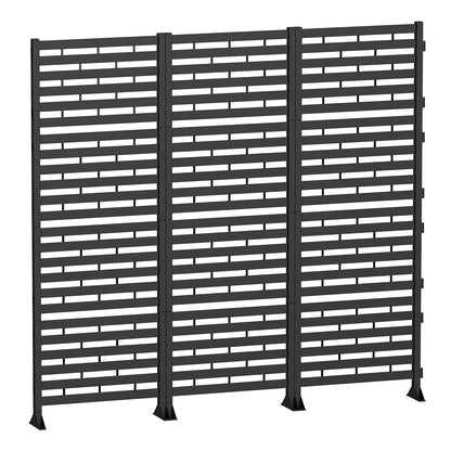 Fence Privacy Screen 12 Pack Plastic Fence Panels Decorative Garden Fence Animal Barrier Air Conditioner Trash Can Pool Equipment Enclosure for Backyard Patio Balcony Black