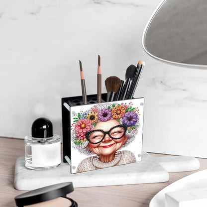 JZHYOAN Diamond Art Painting Pencil Holder, DIY Diamond Art Pen Ornaments, Makeup Brush Table Box, Desk Accessories Workspace Organizers for Study, Work