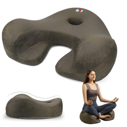UTJZIB Meditation Cushion, Yoga Cushion for Meditation - Cross Leg Floor Pillow for Meditator at Home, Ergonomic Comfortable Memory Foam Zafu Relieves Numbness Tailbone & Hip Pain from Long Sitting.
