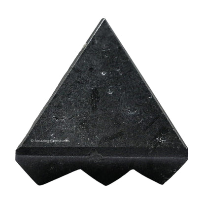 Amazing Gemstone Black Tourmaline Crystal Pyramid with 9 Pyramid Plate Bottom - 1" Mini Pyramid Figurine of Natural Stone Pyramid for Meditation, Reiki, Chakra Balancing Vastu Pooja and Crystal Grids