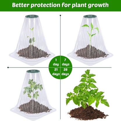 VICAMB 20 Pack Garden Cloches for Plants,Reusable Plant Bell Covers with Rotary Vent and 40PCS Ground Stakes,Garden Protector from Birds Chicken Animals,7.9" H X 6.7" D