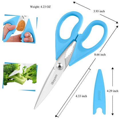 Gifts for Dad from Daughter Son, BEST DAD Tool Shears, iBayam Kitchen Scissors All Purpose Heavy Duty Meat Scissors Poultry Shears, Dishwasher Safe Stainless Steel Utility Scissor