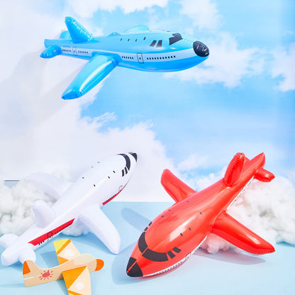 Lewtemi 12 Pieces Inflatable Airplanes Party Decoration Red White Blue Aircraft Inflates Plane for Independence Day Birthday Shower Party Supplies 24.5 and 15.75 Inch