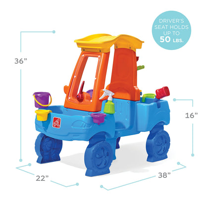 Step2 Car Wash Splash Center, Kids Water Table & Pretend Play Car, Activity Sensory Playset, Summer Outdoor Toys, 13 Piece Water Toy Accessories, For Toddlers 3+ Years Old