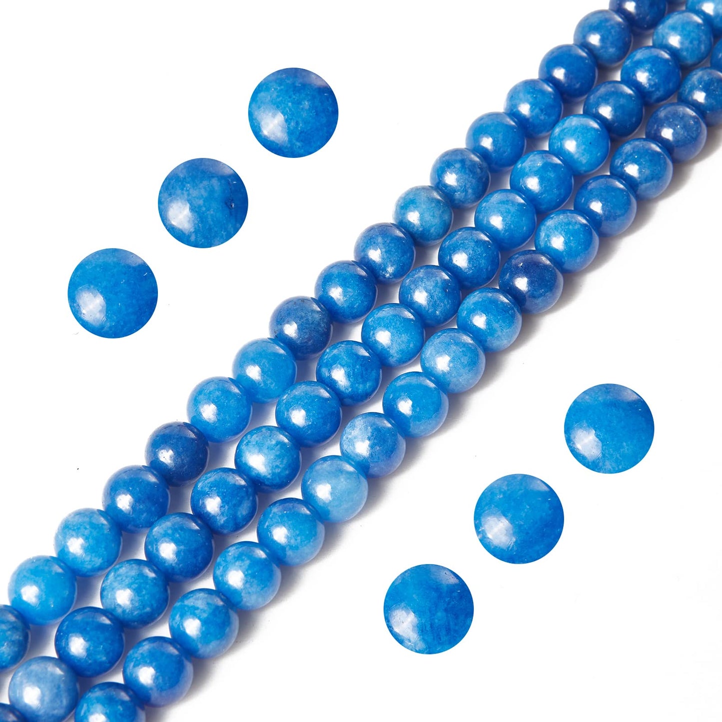 100pcs 8mm Kyanite Beads Natural Gemstone Beads Round Loose Beads for Jewelry Making