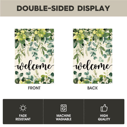 AVOIN colorlife Set of 12 Seasonal Holiday Garden Flag 12x18 Inch Double Sided Outside, Welcome Farmhouse Yard Outdoor Flag