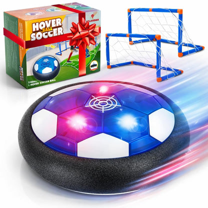Hover Soccer Ball - Indoor Soccer Ball, Indoor Flying Toy Games (1 Floating Disk + 2 Goals) Boy Birthday Gifts, Indoor Silent Game | 3 in 1 Pack
