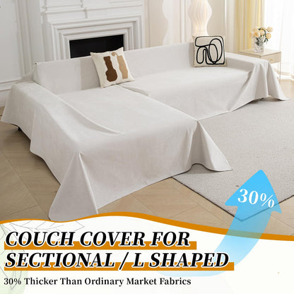 STACYPIK White Waterproof Couch Cover Scratch Resistant Sofa Cover for 3 Cushion Couch Thickened Non Slip Sofa Throw for Sectional Water Resistant Sofa Slipcover for Cats Dogs Furniture Cover-71X118IN