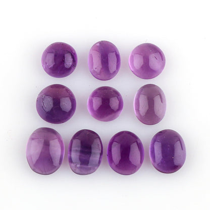 CRYSTALIS Wholesale 10pcs Natural Amethyst Loose Gemstone Bulk Cabochons Jewelry Making Supply, Chakra Healing Polished Stones, Wire Wrapping, DIY, Gem Collection, Mix-Shape, 6-10mm