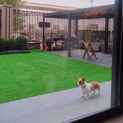 FREADEM Artificial Grass Turf for Pet Dogs 8' x 8', Fake Grass Lawn with Drain Holes, Indoor Outdoor Synthetic Grass Mat for Garden Gym Patio Balcony Playground Backyard, Height 0.8 Inch