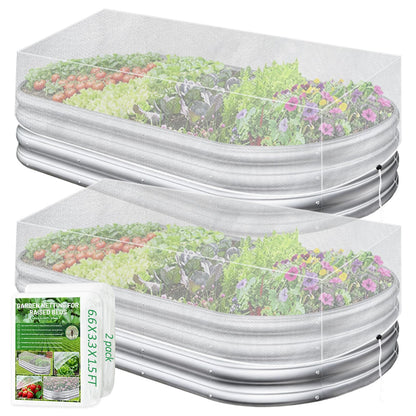 Sunwinx 2 Pack Garden Netting for Raised Beds, 6x3FT Raised Bed Cover for Garden Protection, Ultra Fine Mesh Bird Netting Pest Barrier Screen with Drawstring for Protecting Vegetables Fruits Flowers