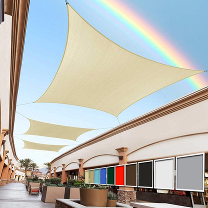 Royal Shade 10' x 13' Beige Rectangle Sun Shade Sail RS-SLR, UPF50+ 95% UV Blockage, 200GSM Commercial Standard Heavy Duty, Water & Air Permeable Canopy Mesh Fabric for Patio (We Make Custom Sizes)