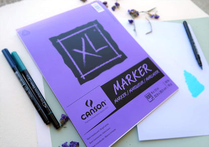 Canson XL Series Marker Paper, Foldover Pad, 9x12 inches, 100 Sheets (18lb/70g) - Artist Paper for Adults and Students
